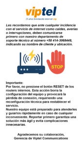 Comunicado Importante – Soporte Técnico Viptel